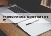 dw网页设计表格布局（dw网页设计页面布局）